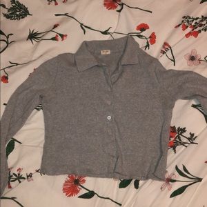 Brandy Melville cropped long sleeve button up